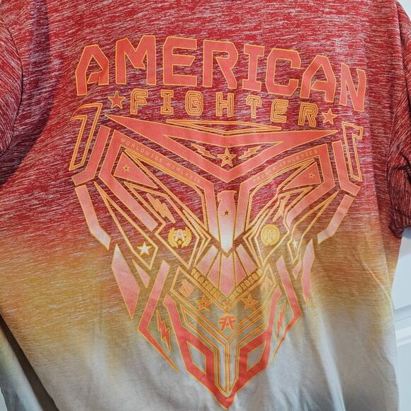 American Fighters Shirt Mens 4X Orange Ombre Short Sleeve MMA Bright Streetwear - Picture 3 of 10